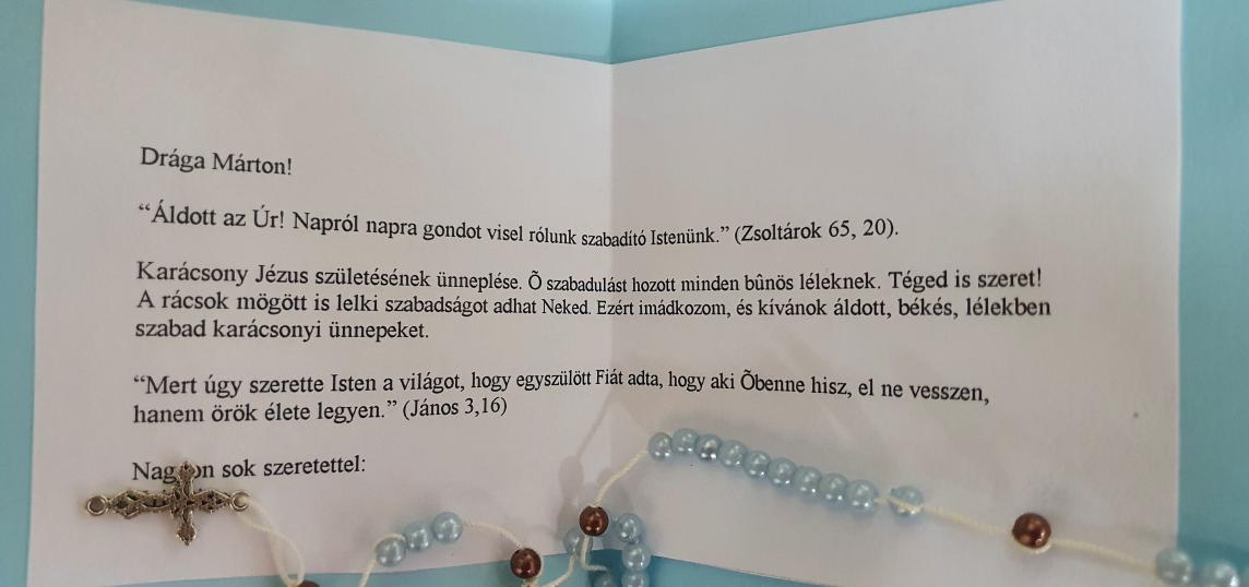 A Mécses Szeretetszolgálat ajándéka a rászoruló fogvatartottaknak