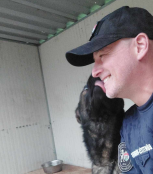 Szívós Balázs bv. főtörzsőrmester és szolgálati kutyája, Odin