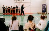 Faragó László bv. alezredes, a Pálhalmai Országos Bv. Intézet állományából, növendékeivel együtt kalauzolt el a Chang stílusú Shaolin kungfu világába - Fotó: BvOP Kommunikációs Főosztály
