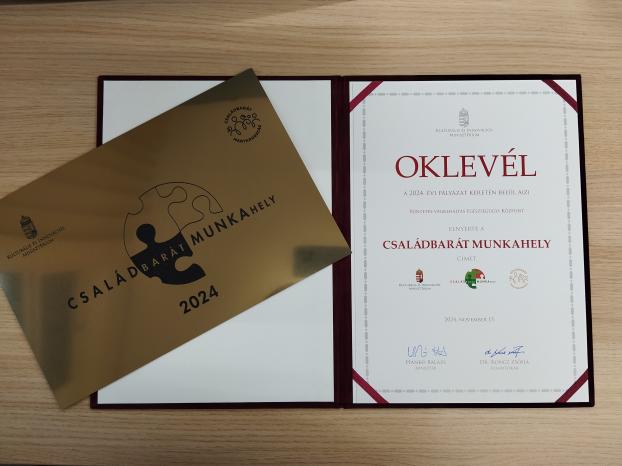 A BvEK oklevele